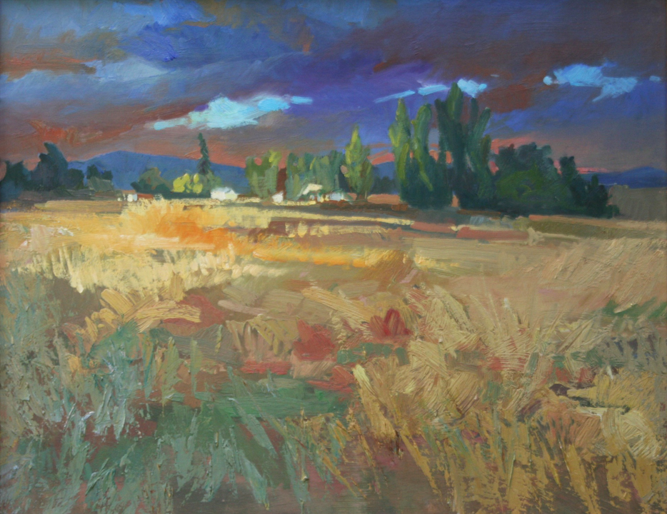 Painting of the pleins at sunset