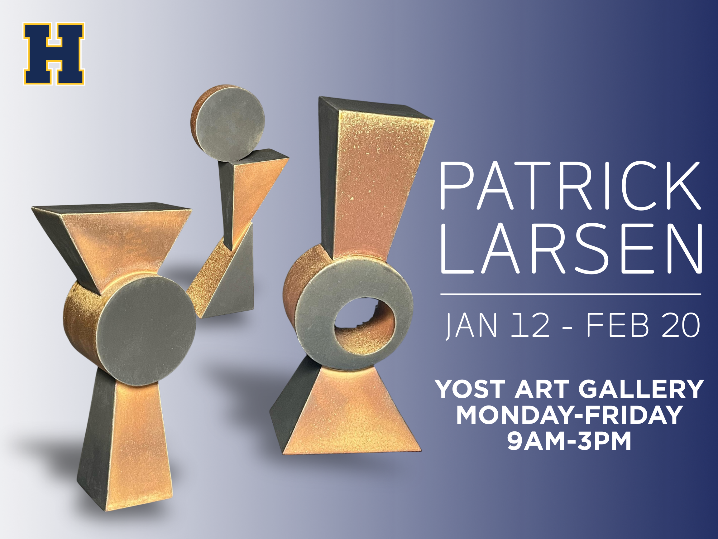 Patrick Larsen at Yost Art Gallery Monday-Friday 9am-3pm from January 12-February 20, 2026