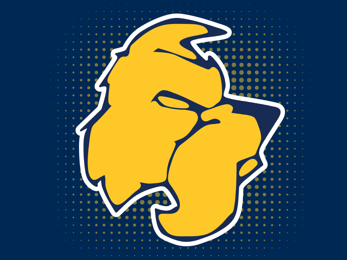 Navy Background with a yellow colored version of the Scottie Dog logo
