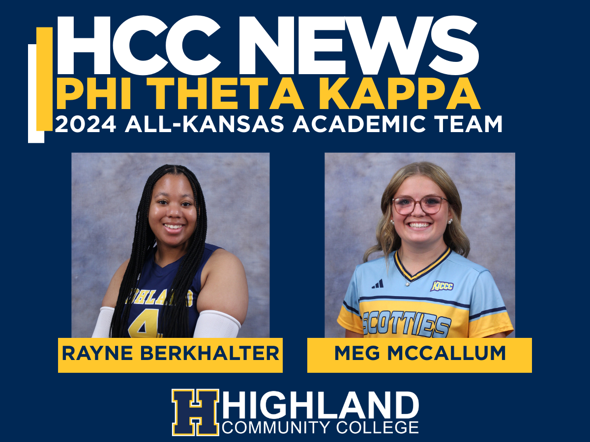 HCC News Phi Theta Kappa 2024 All-Kansas Academic Team is Rayne Berkalter and Mega McCallum
