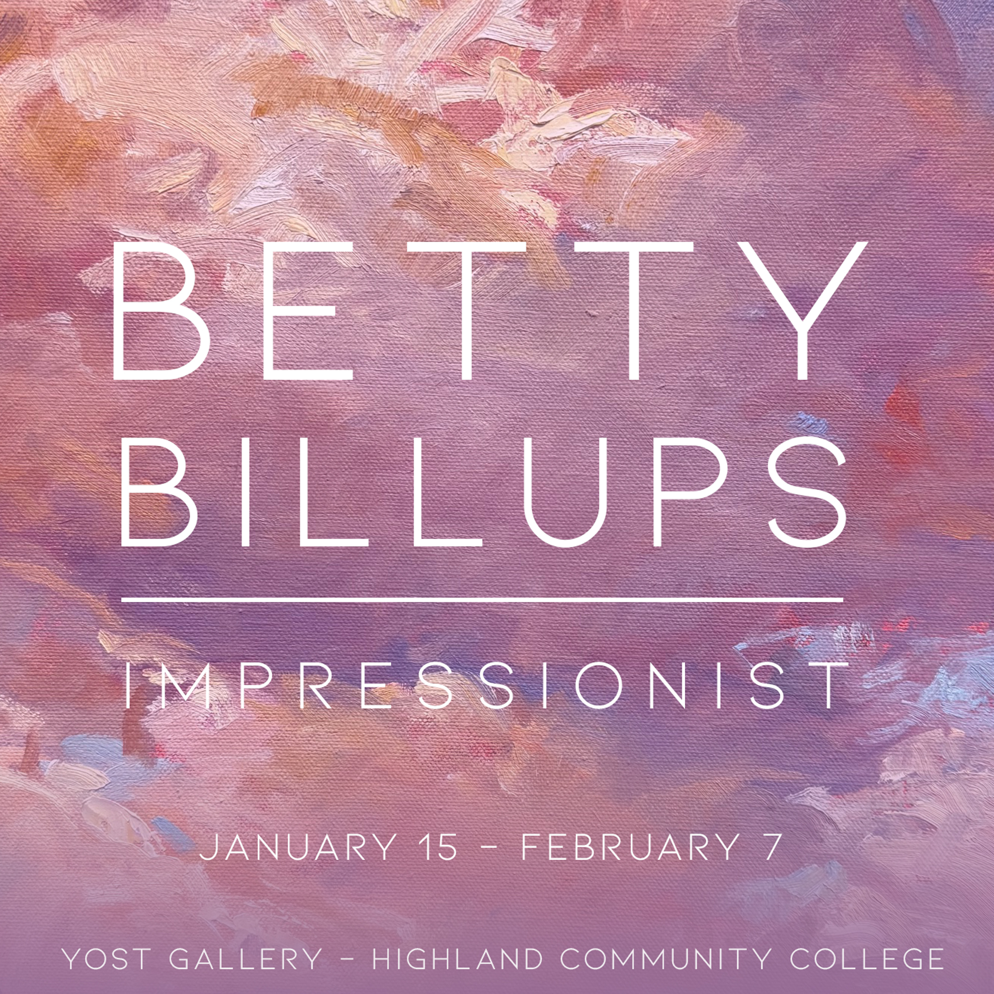 Betty Billups Impressionist featured at Yost Gallery on January 15-February 7